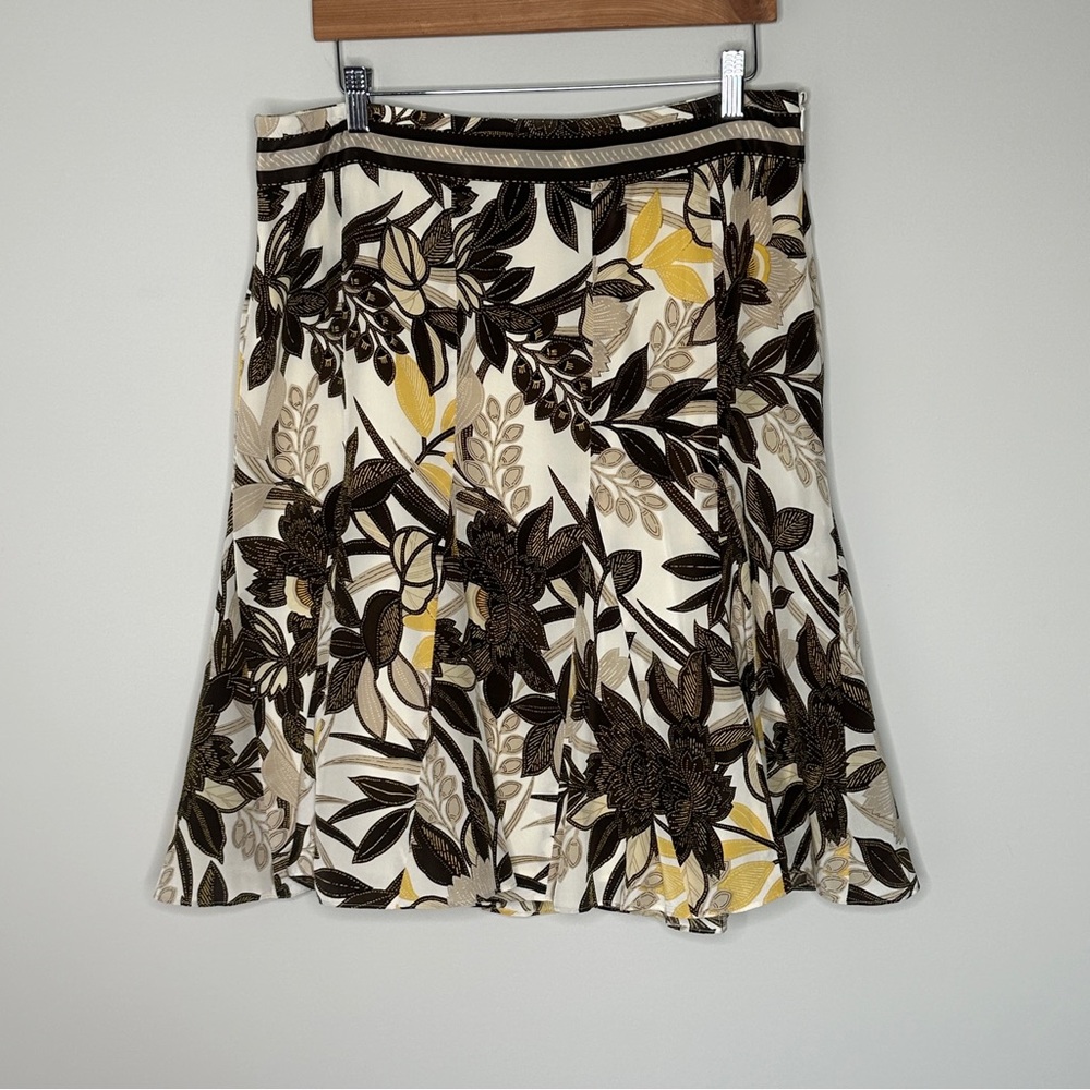 Ann Taylor 100%‎ Silk Floral Print Skirt Size 12 NWT $98 Y2K Vintage Deadstock